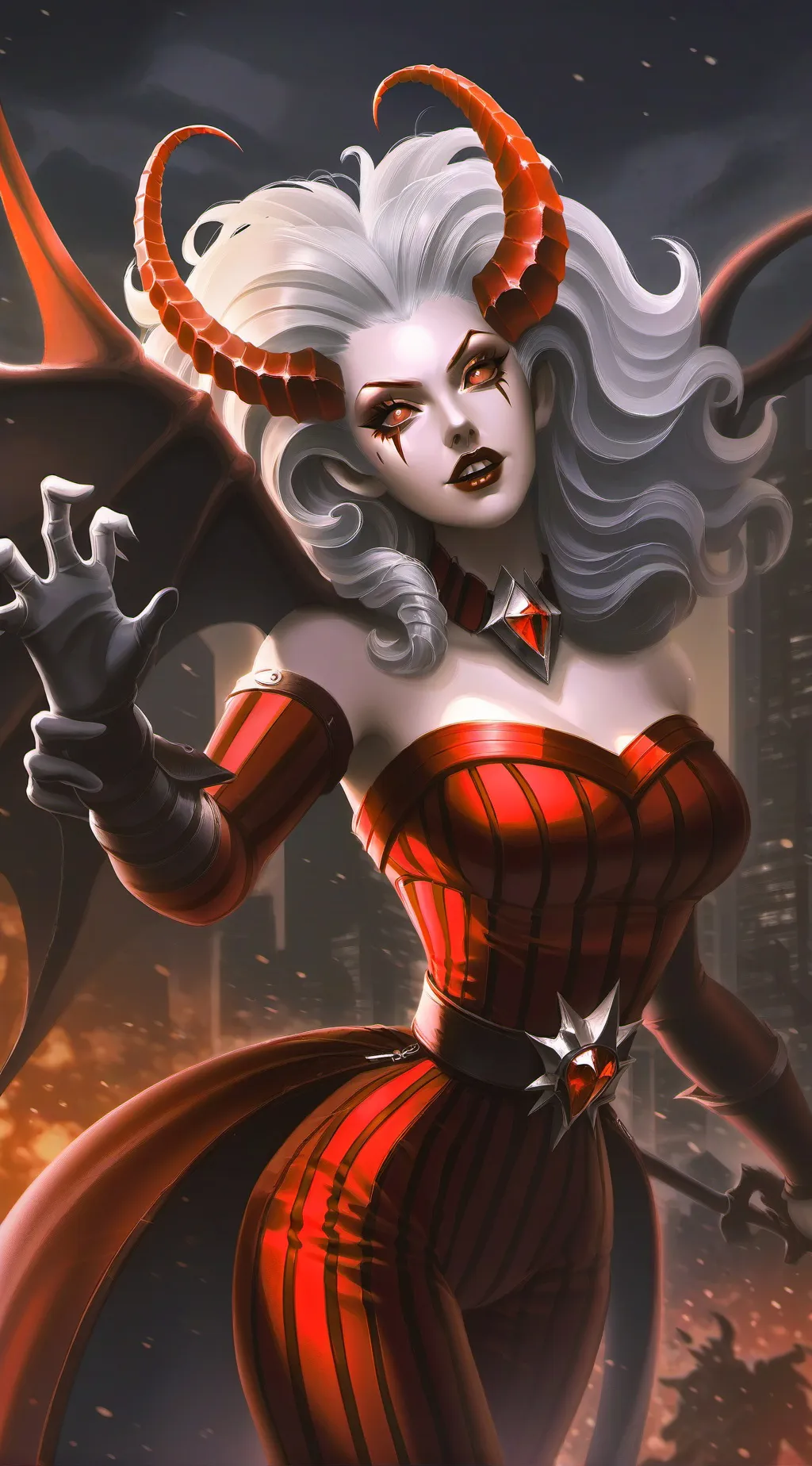 ai character: demon queen wife background