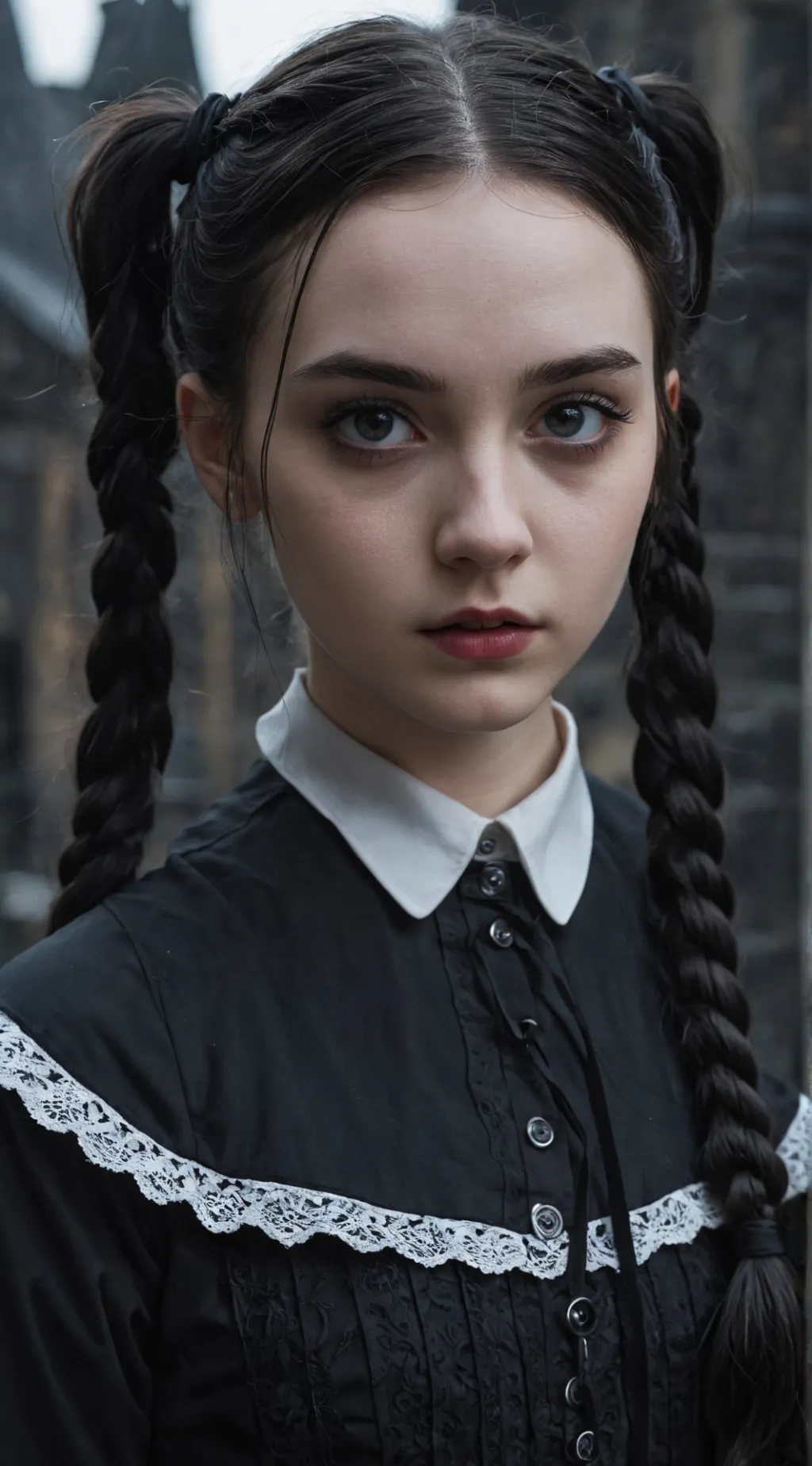 ai character: Wednesday Addams background