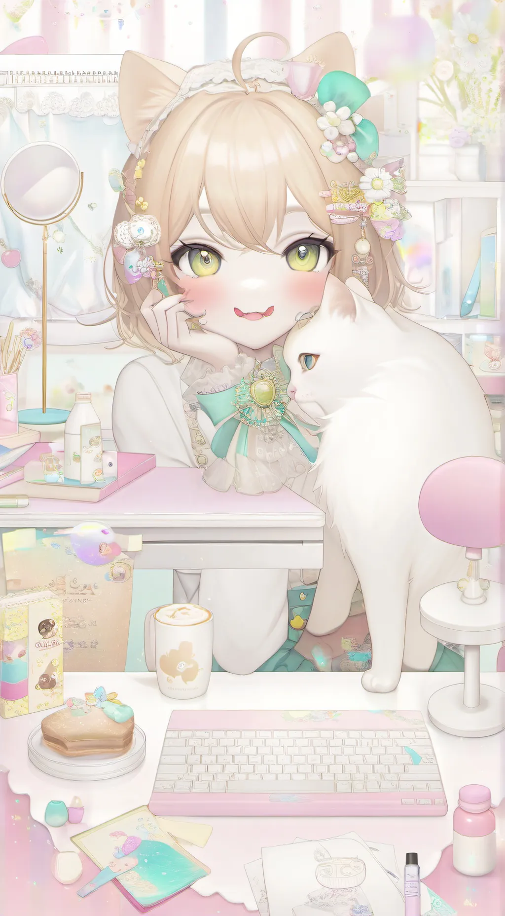 ai character: Pixel background