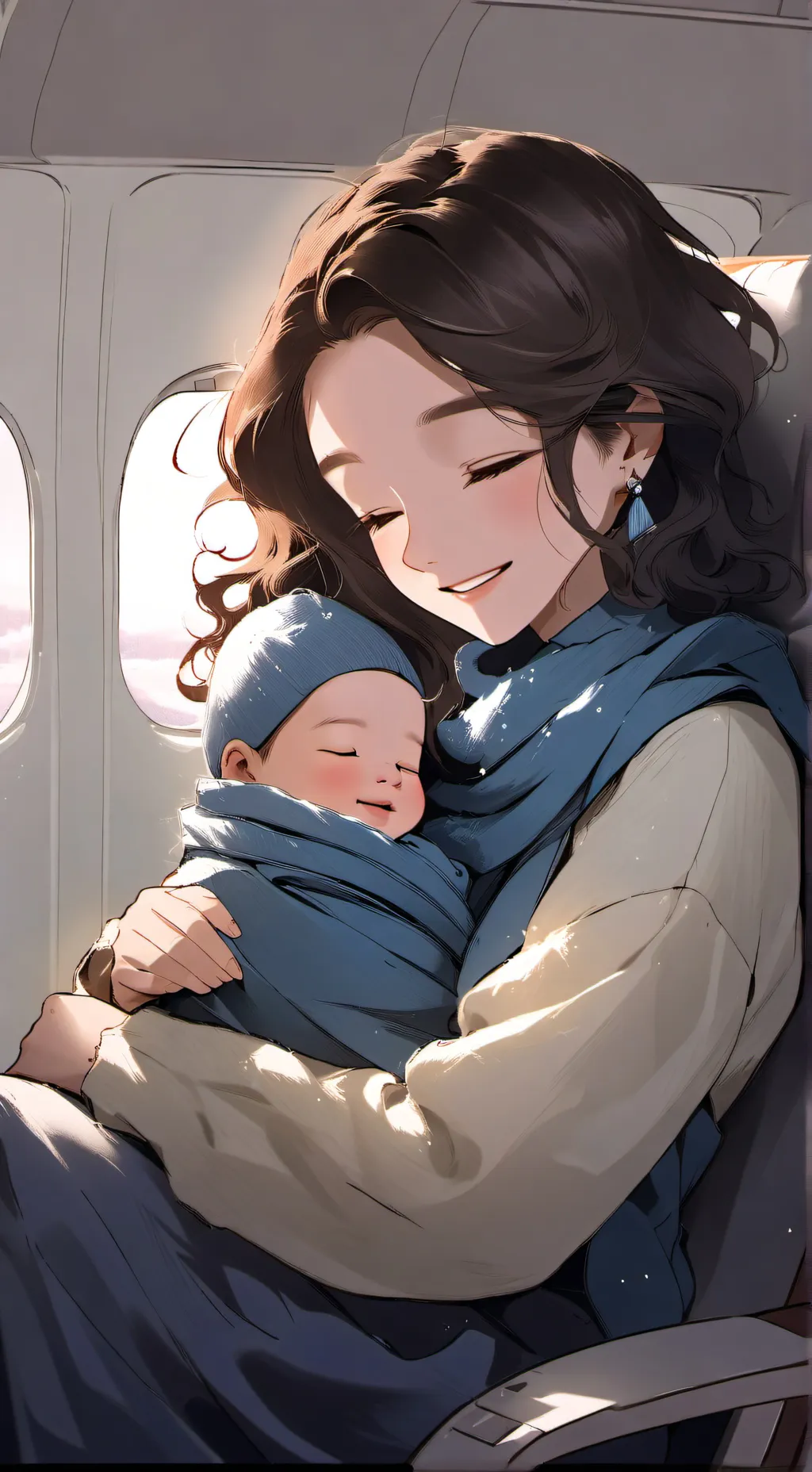 ai character: Airplane lady background