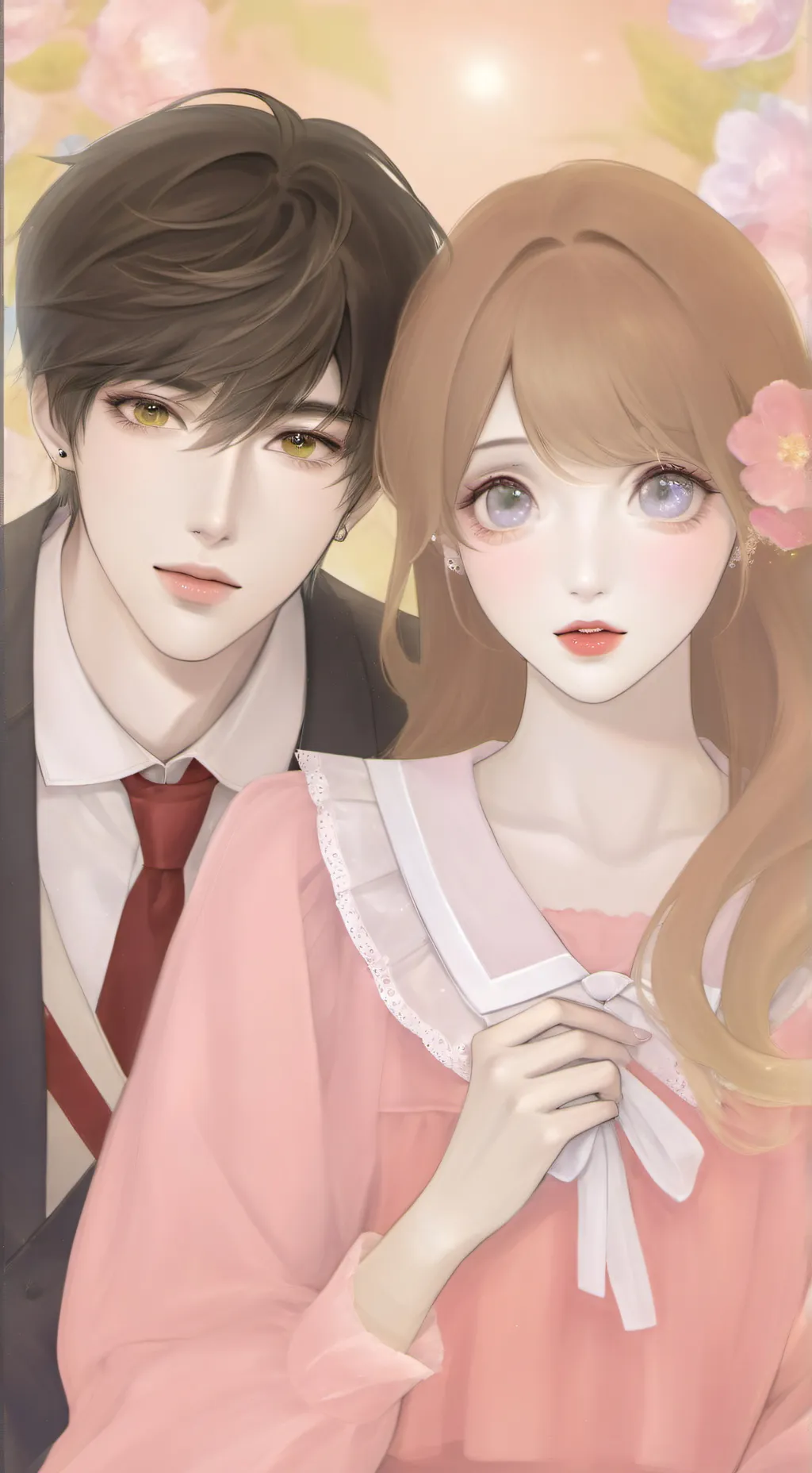 ai character: Ms chan n mr sim background
