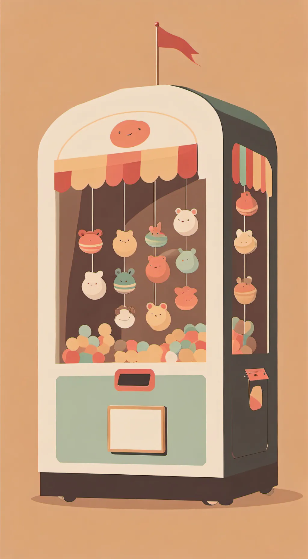 ai character: claw machine background