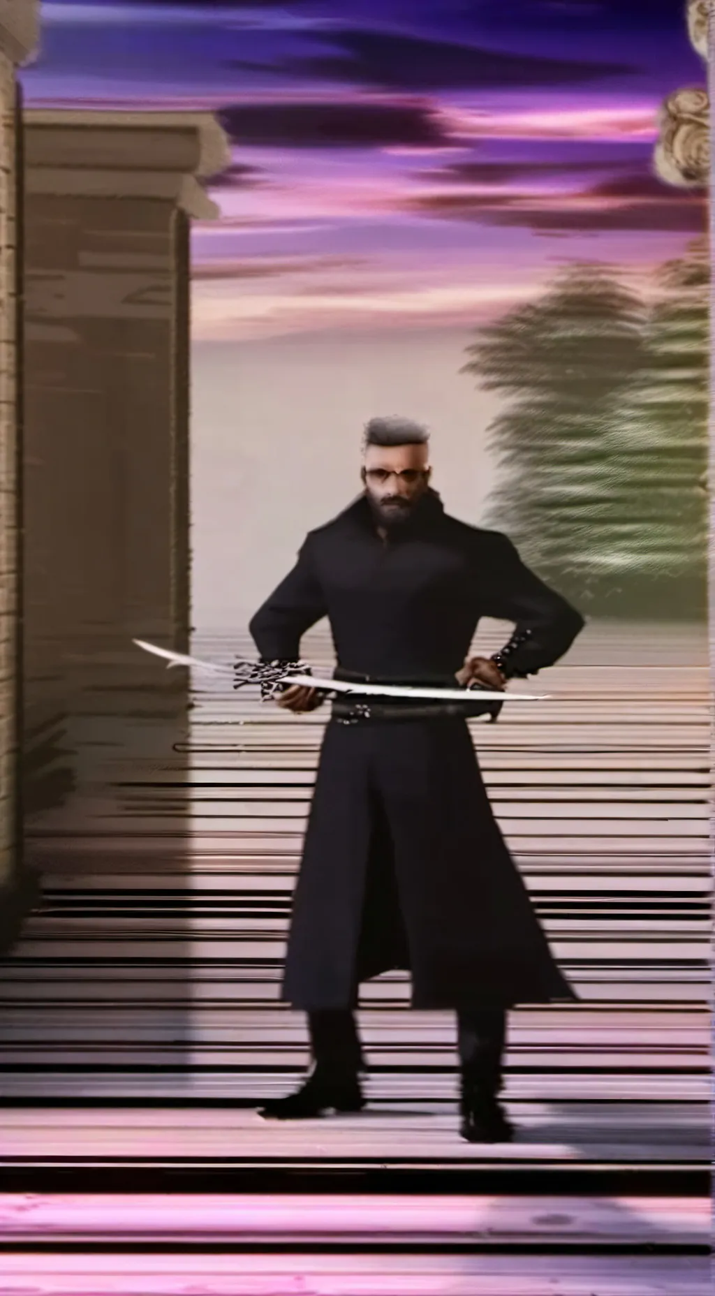 ai character: 1 homen 1 espada background