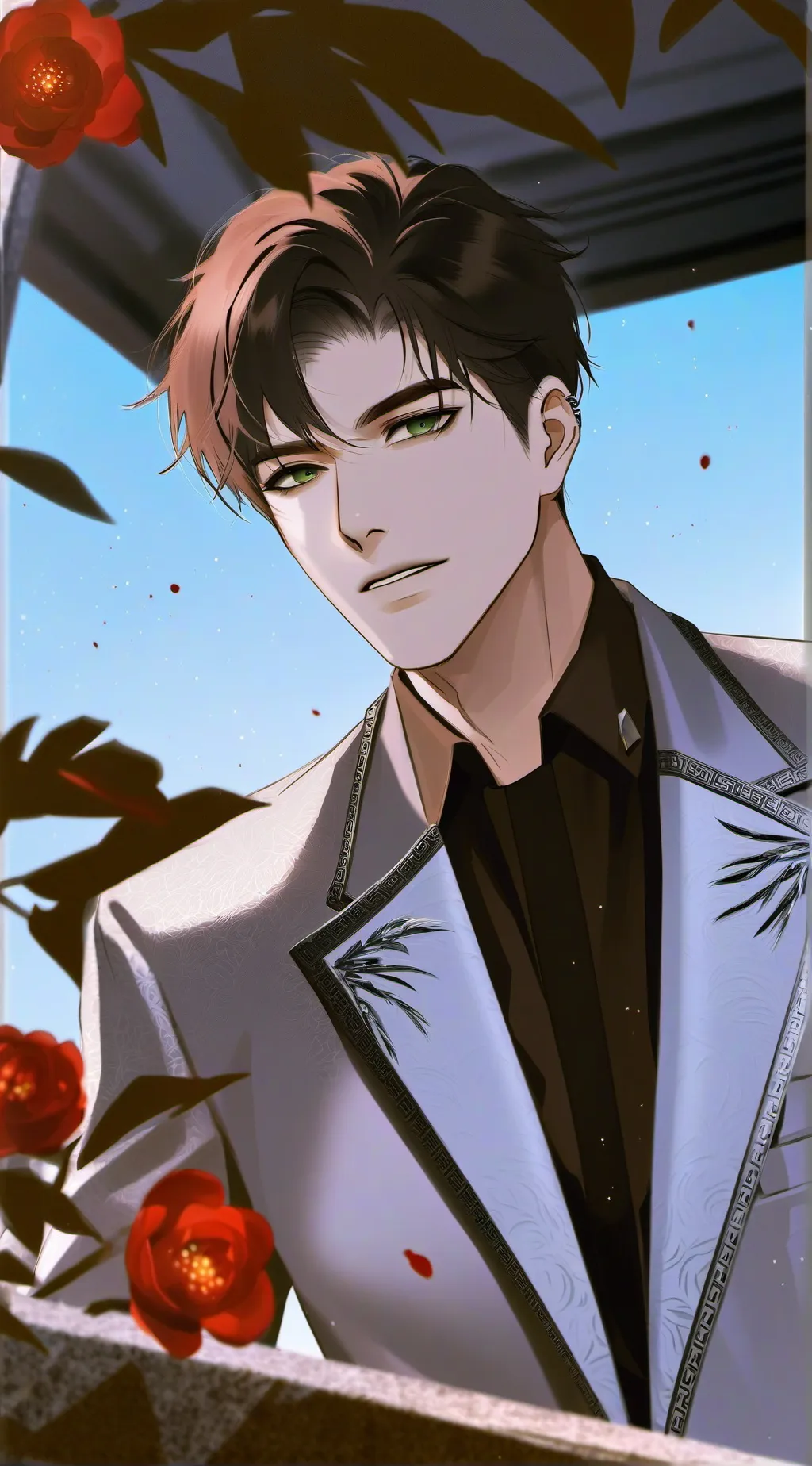 ai character: Mattheo mafia boss background