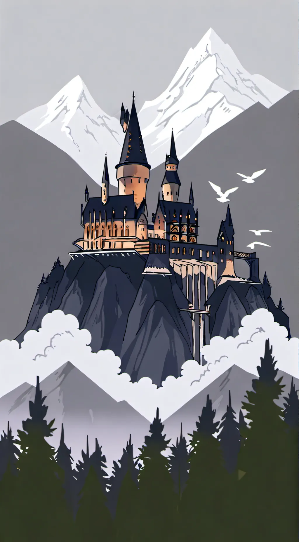 ai character: Hogwarts  background