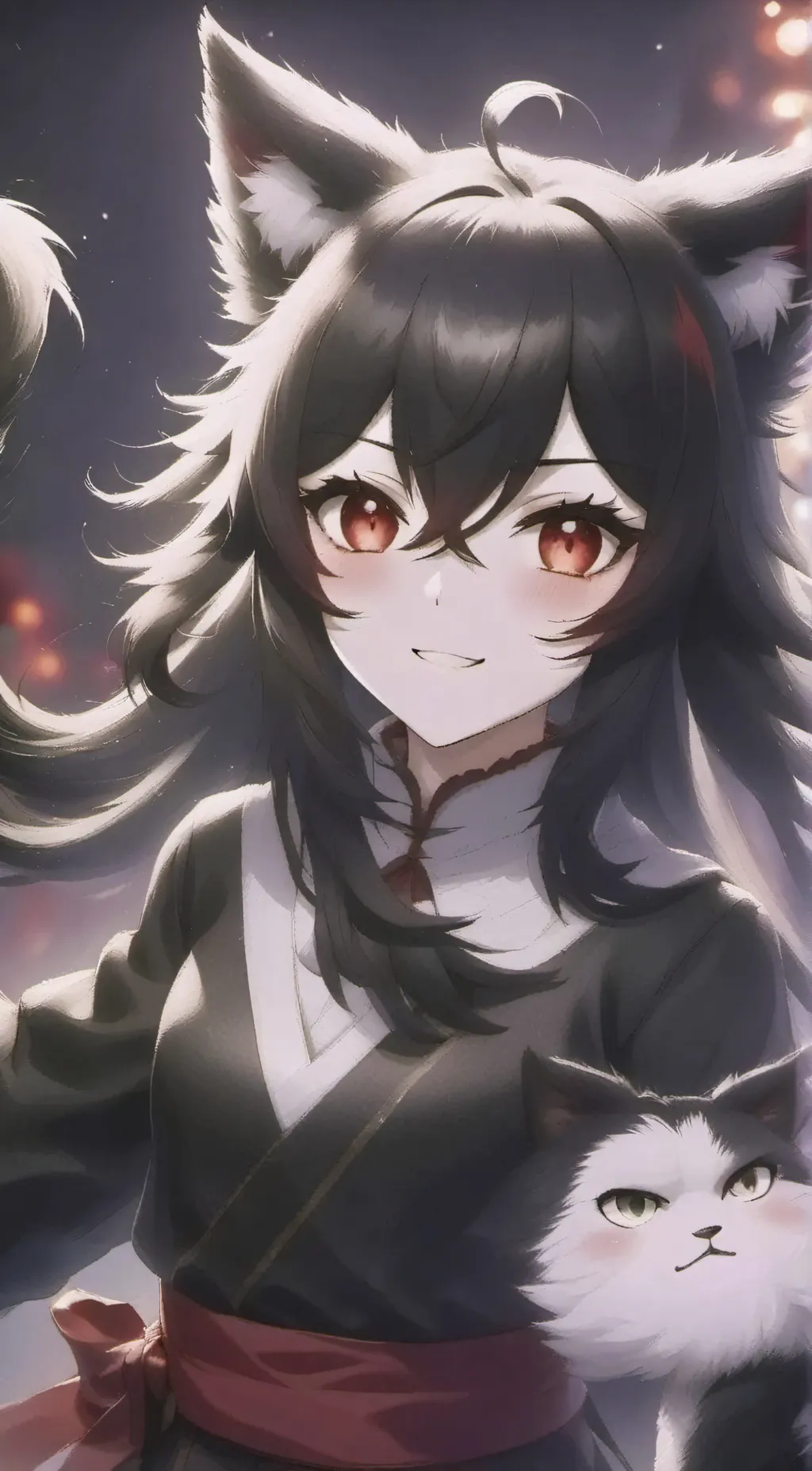 ai character: furry girl  background