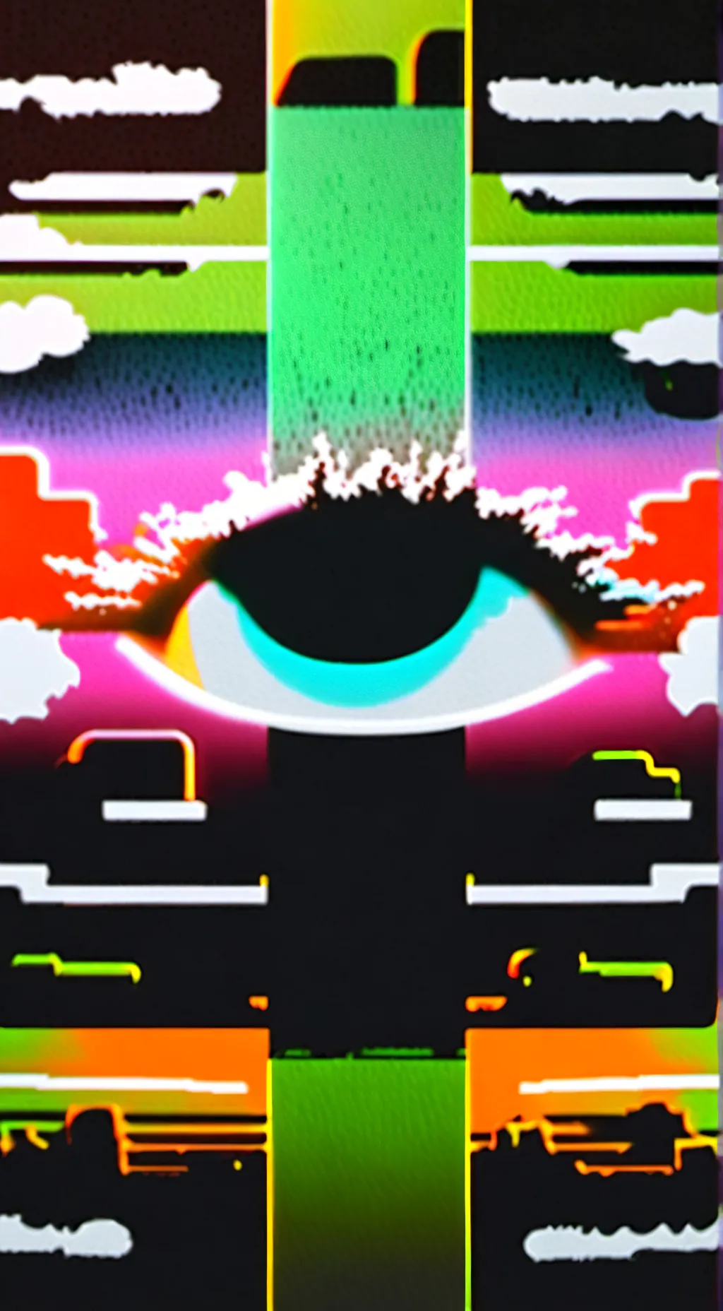 ai character: glitch background