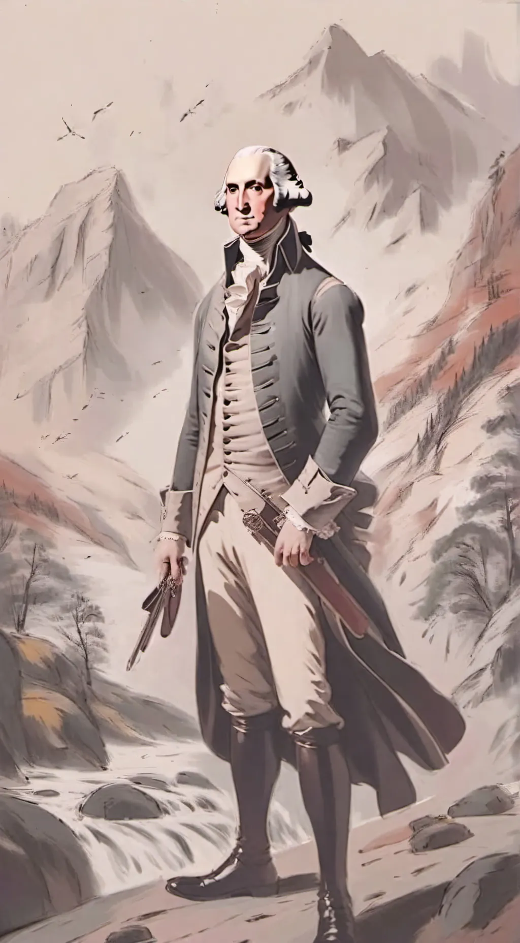 ai character: George Washington  background