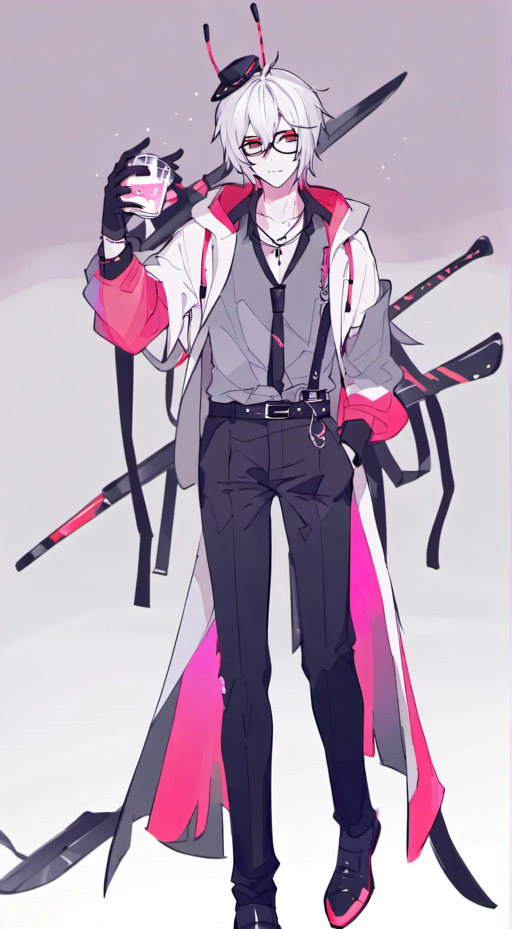 ai character: Silver background