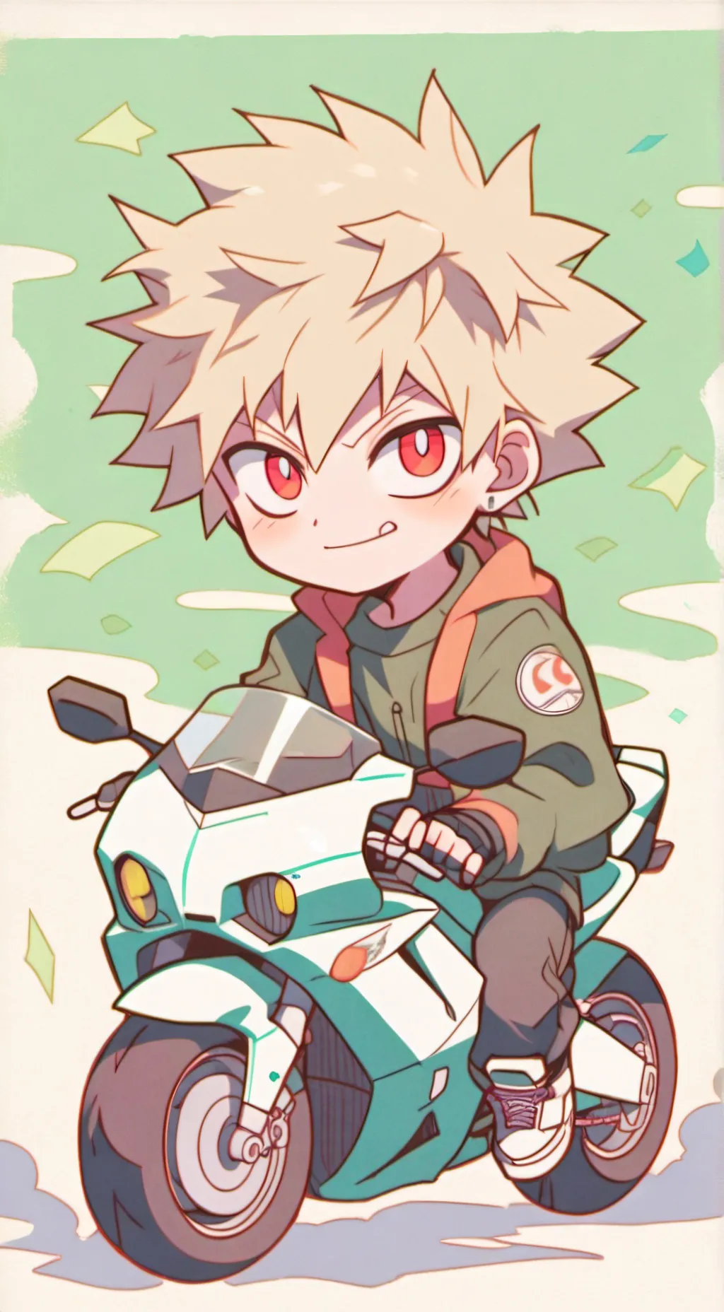 ai character: Bakugo cheating  background