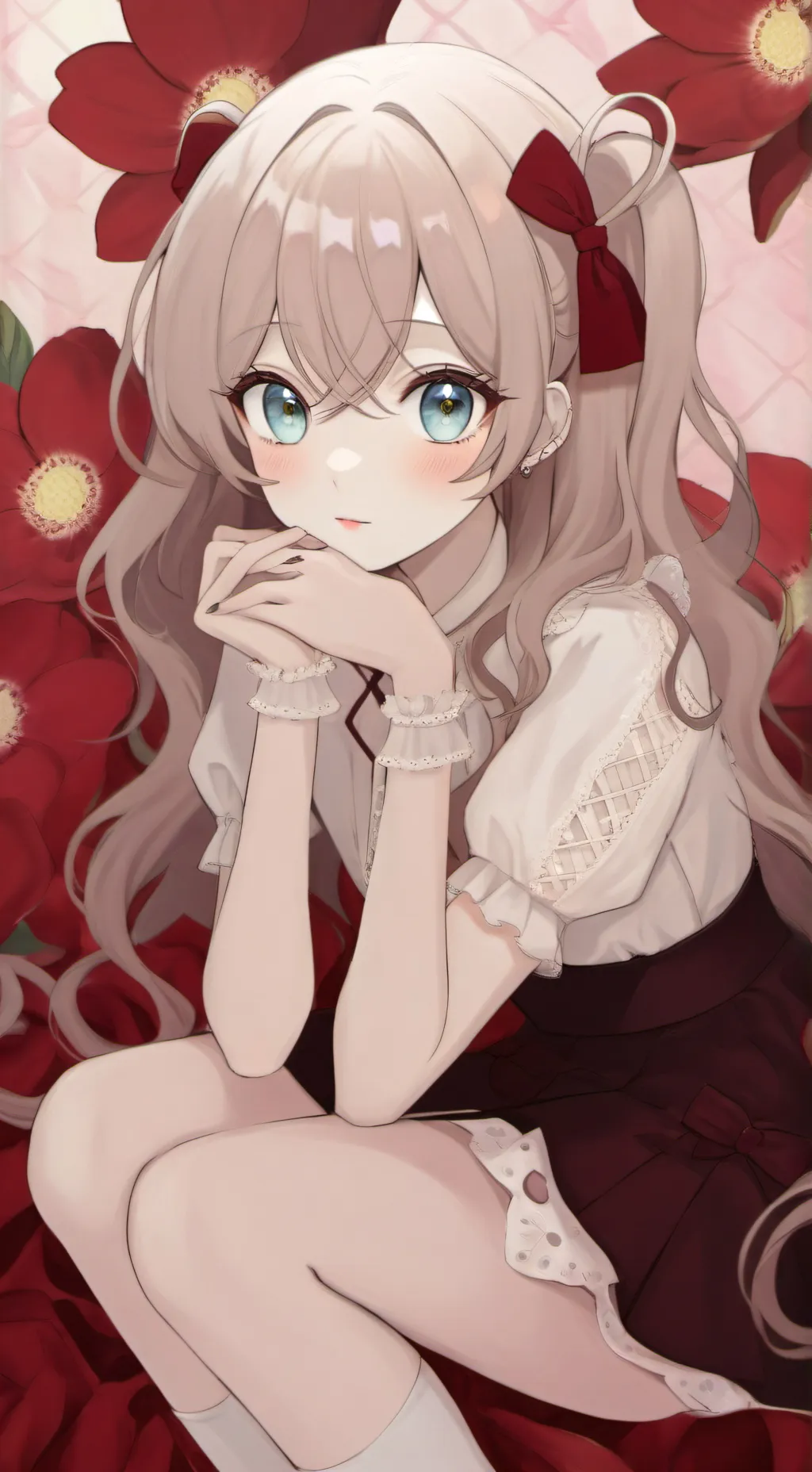 ai character: amber🎀🎀🍤 background