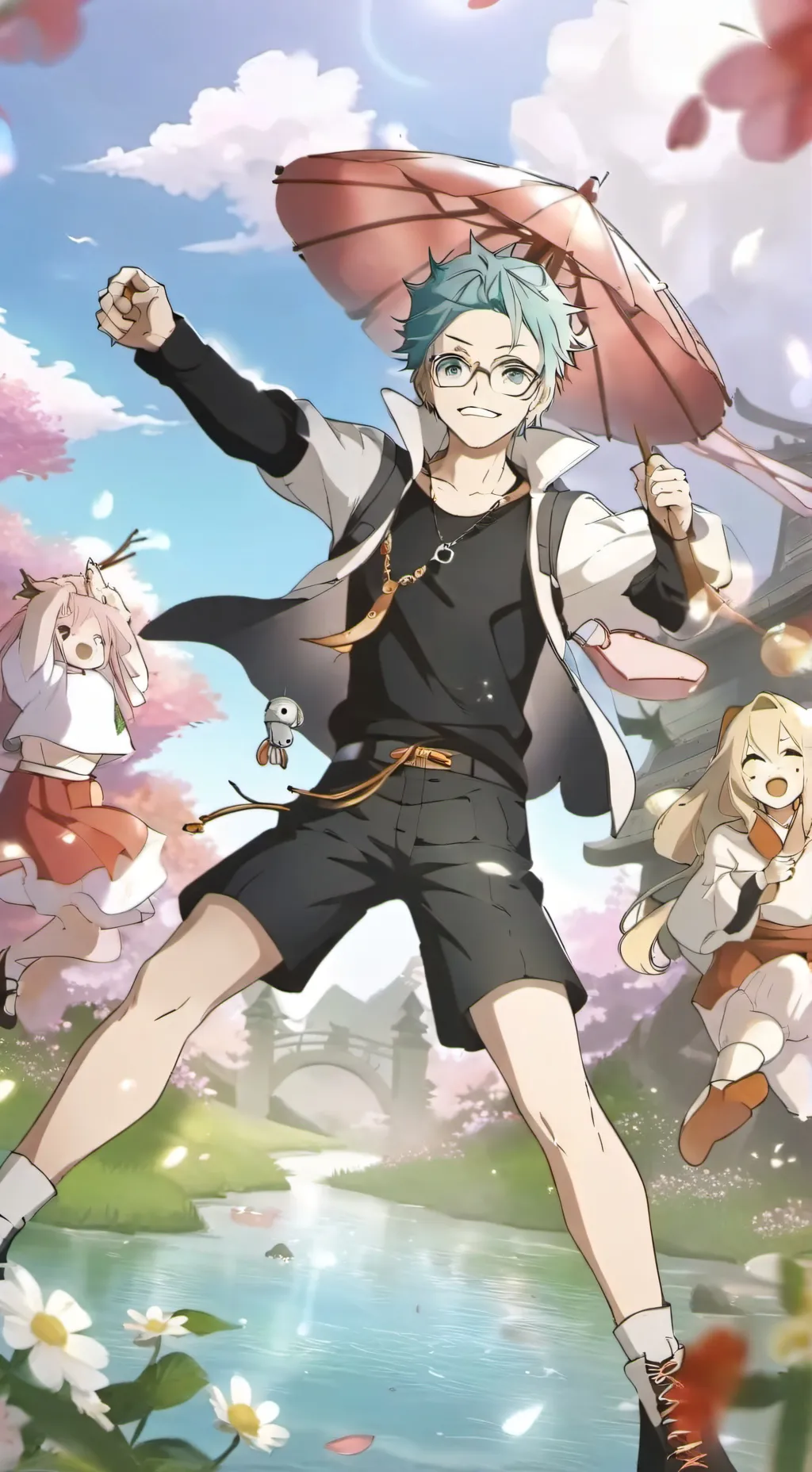 ai character: Squid game Naruto  background