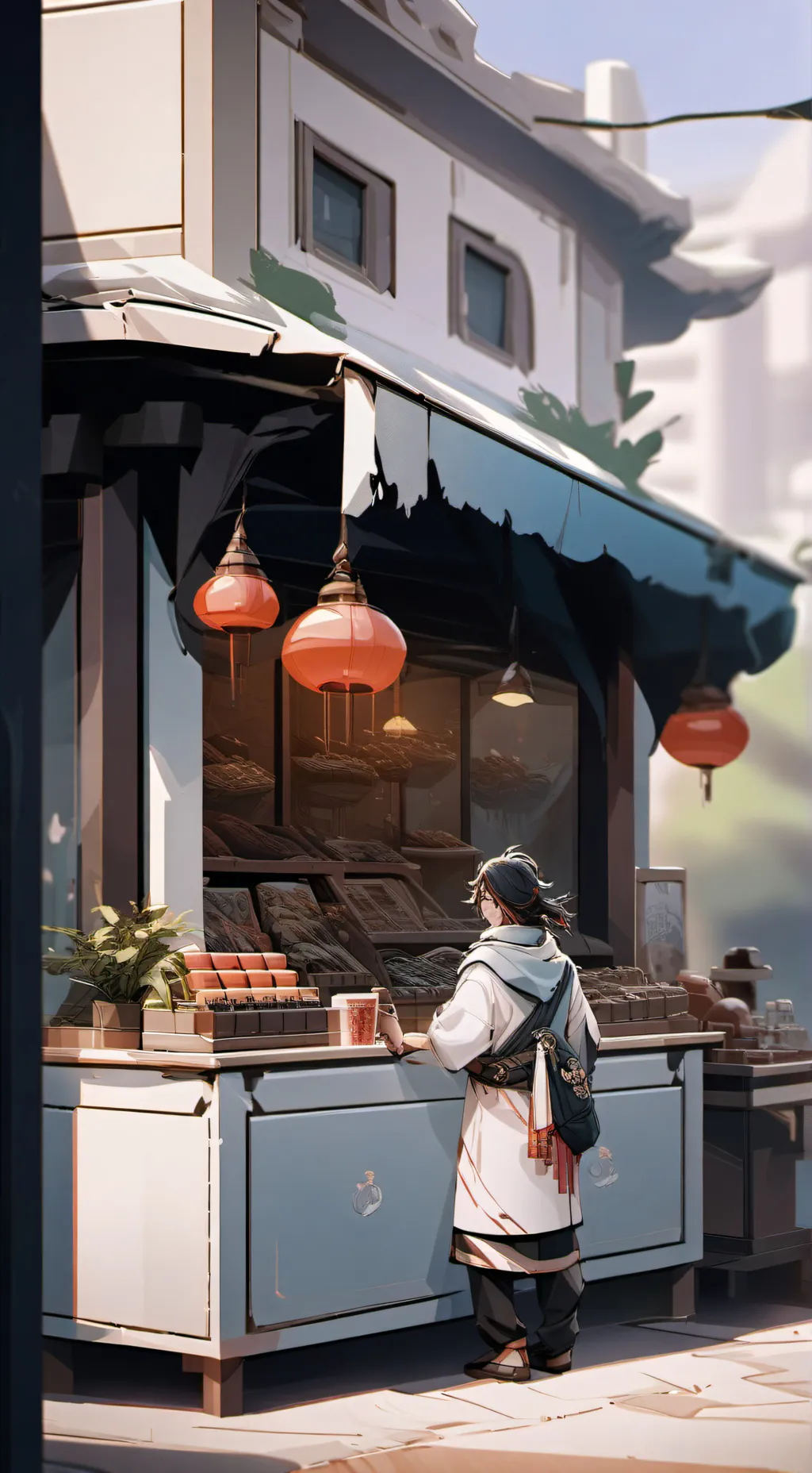 ai character: Tinies, pet shop background