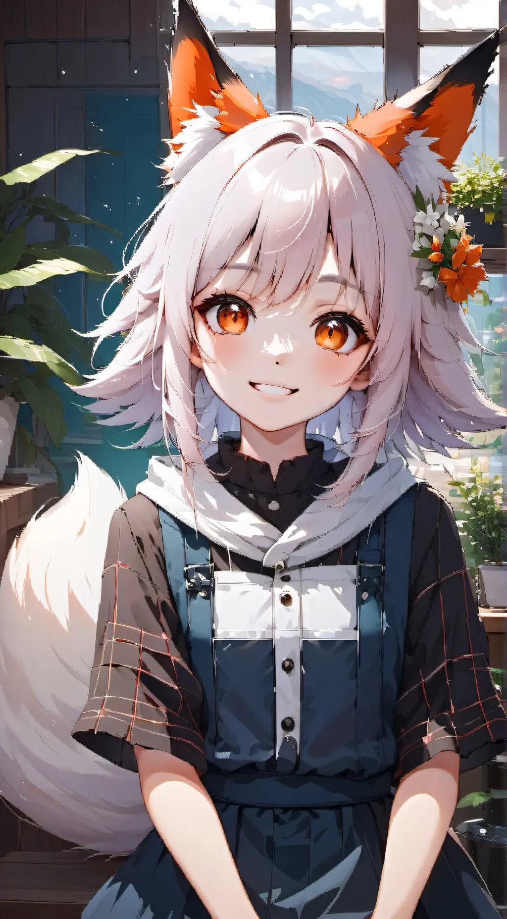ai character: Fox-Fish Spirit background