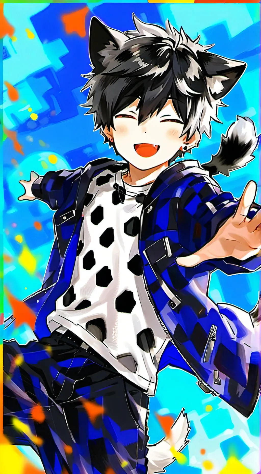 ai character: Bluefire Dalmatian Furry background