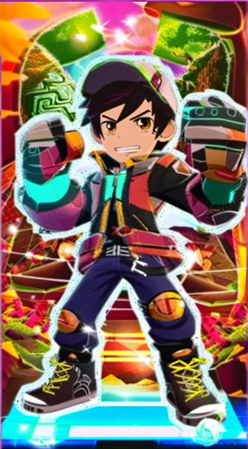 ai character: Boboiboy Gentar background