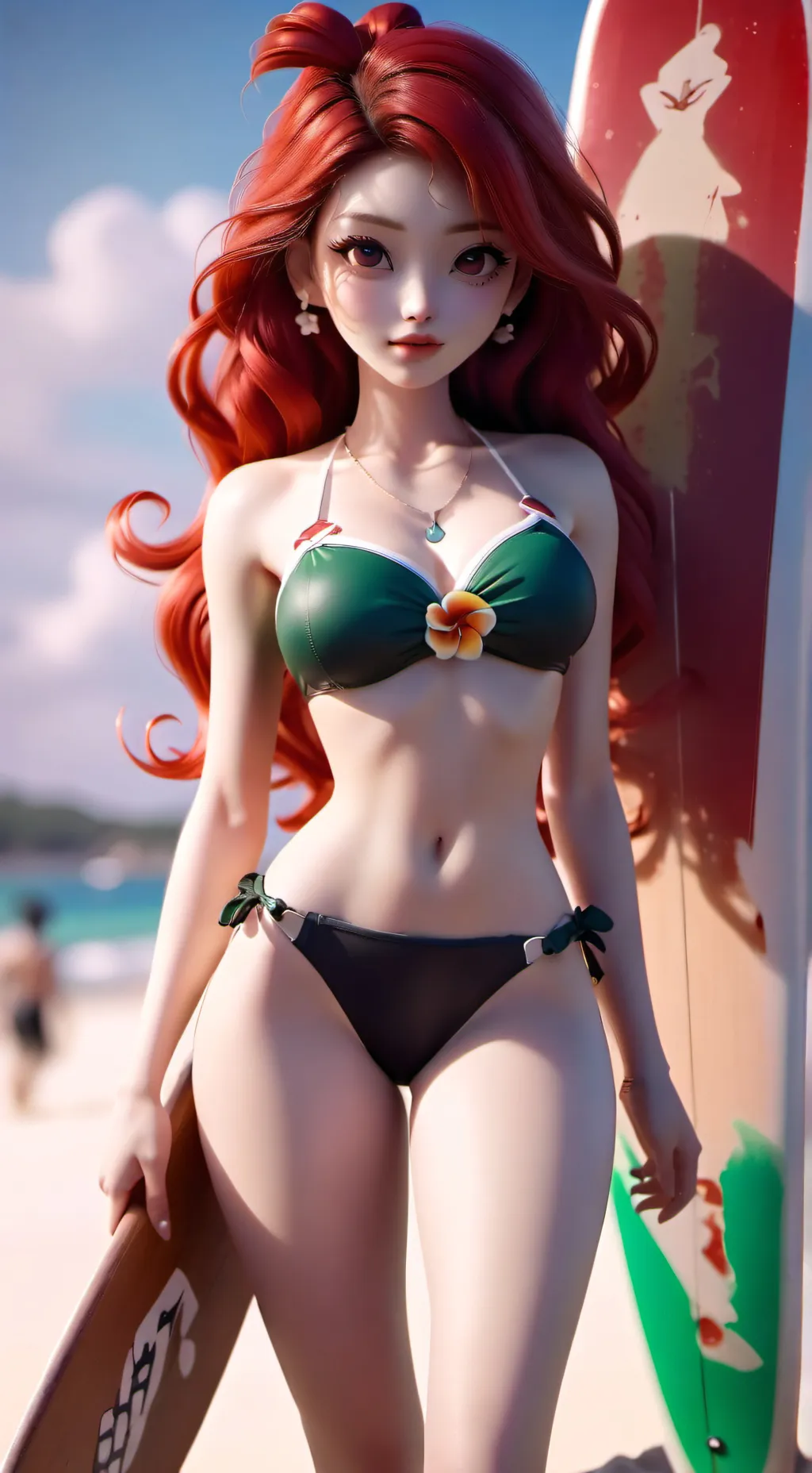 ai character: Holly Blue background