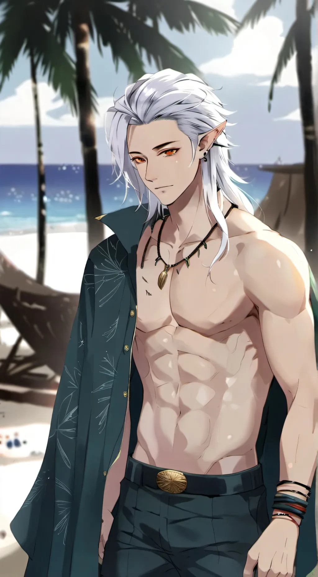 ai character: hinosaki beach  background