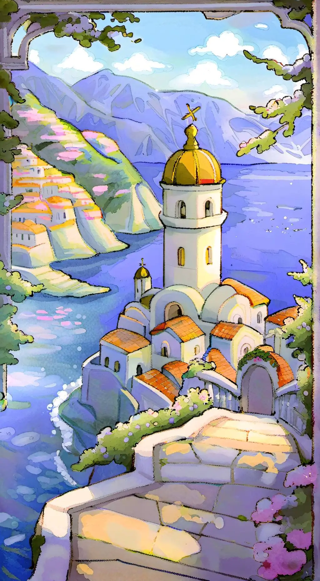 ai character: TV woman Titan background