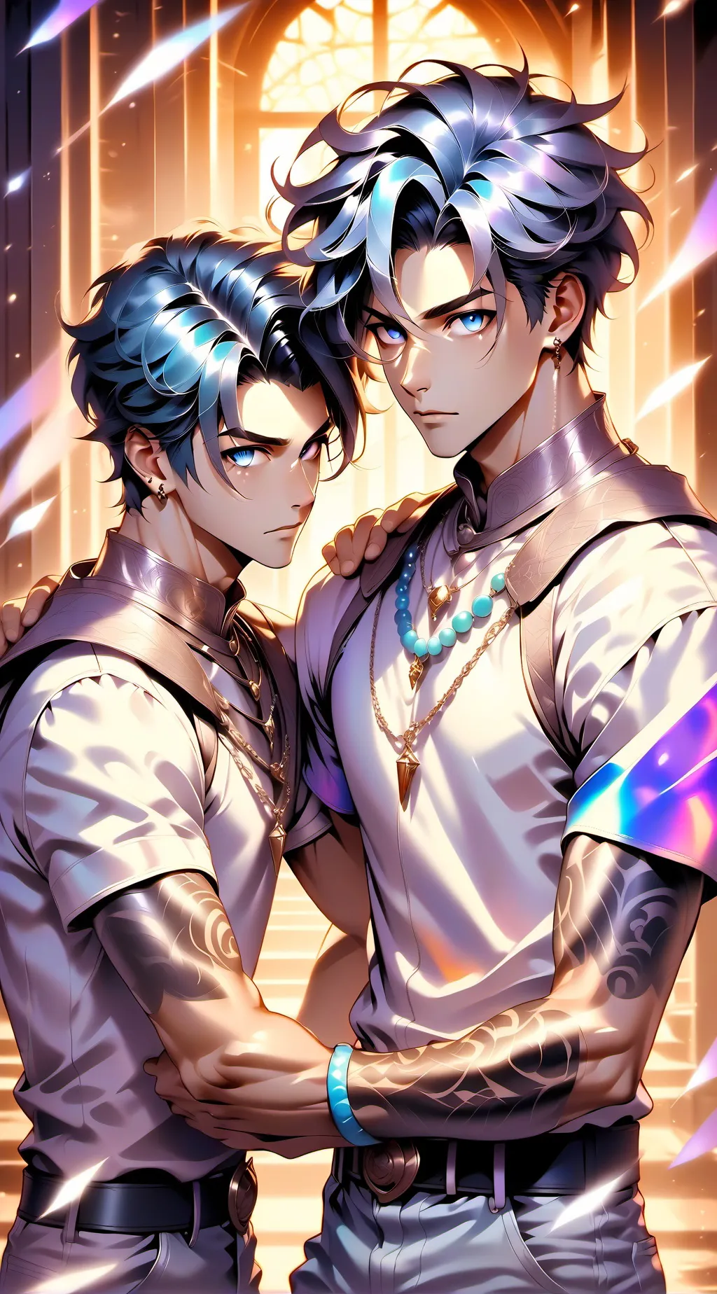 ai character: Ezra and Alex  background