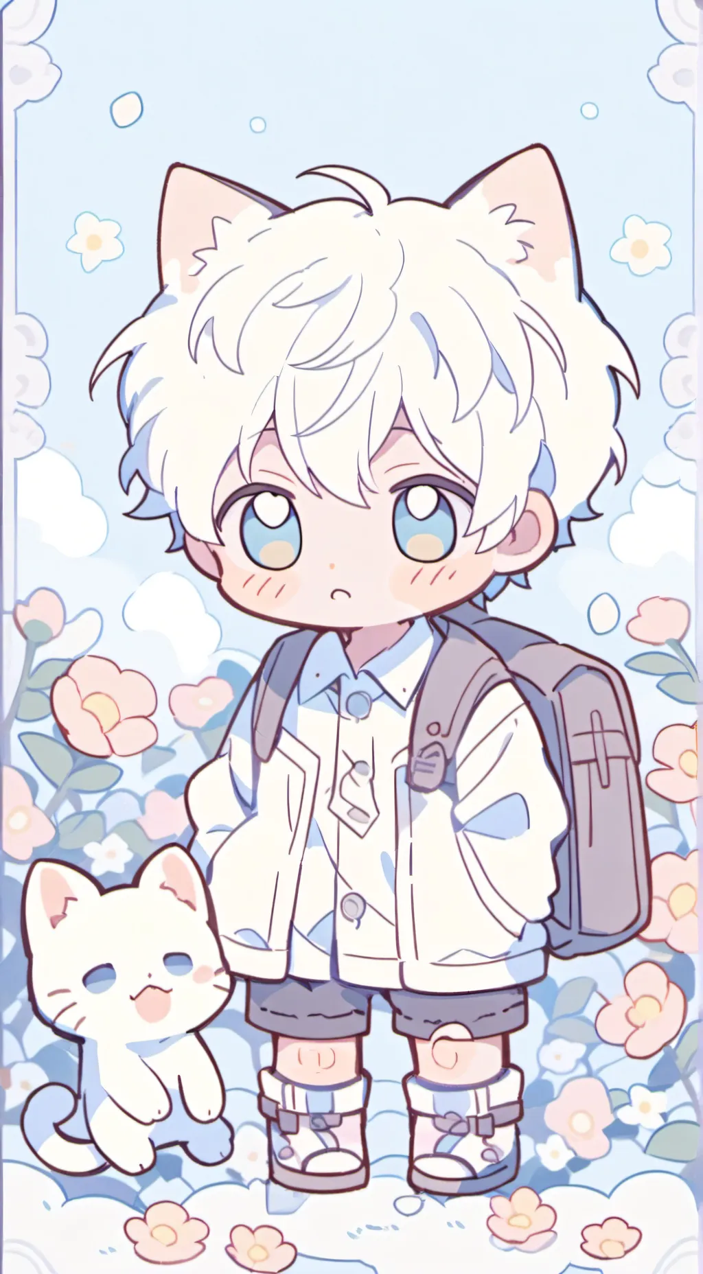 ai character: abused cat boy Leo background