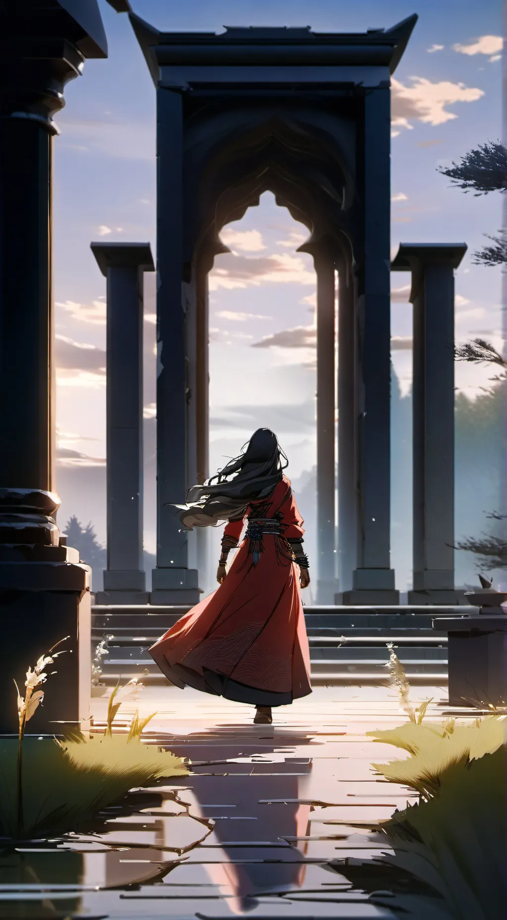 ai character: Emerald background