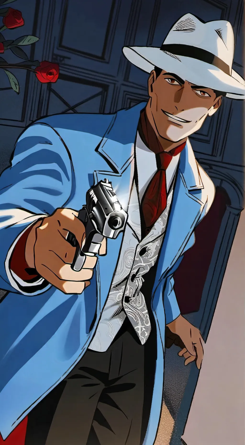 ai character: Comic background