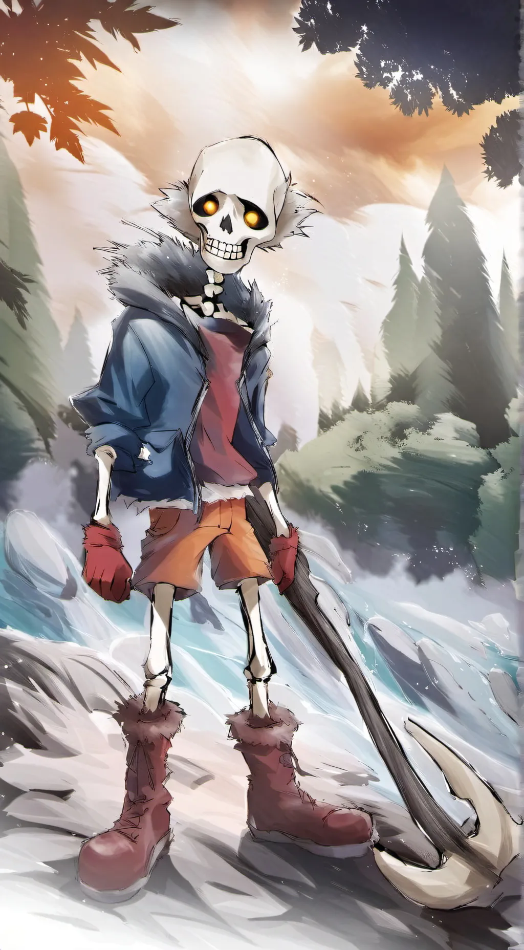 ai character: Disbelief Papyrus background