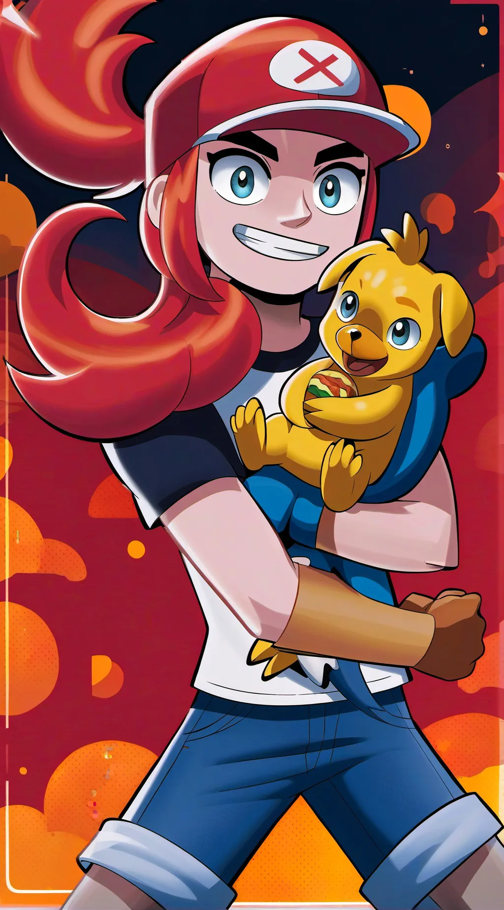 ai character: Comic Freddy  background