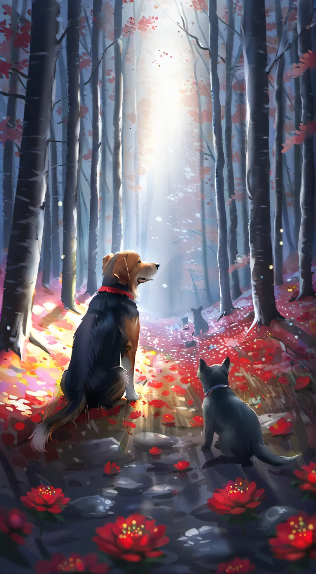 ai character: ♥️cachorro e gato🤍 background