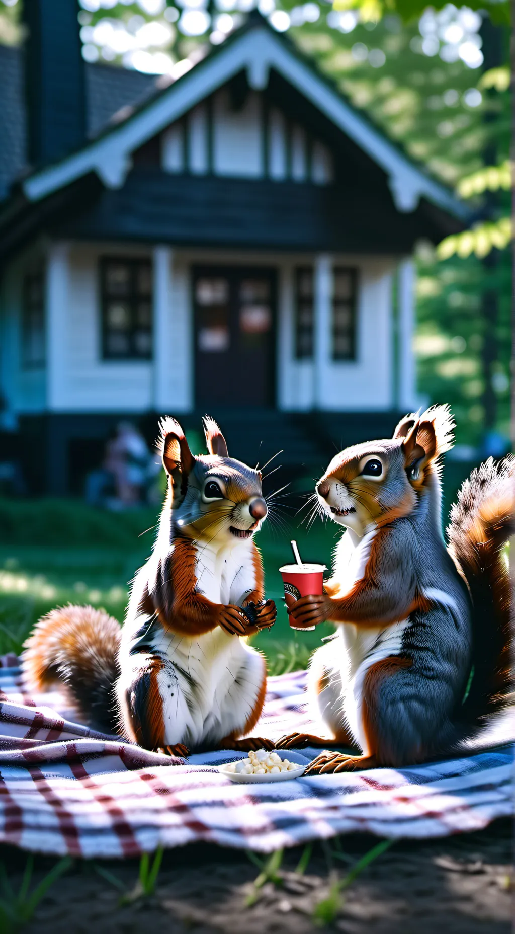 ai character: squirrels  background