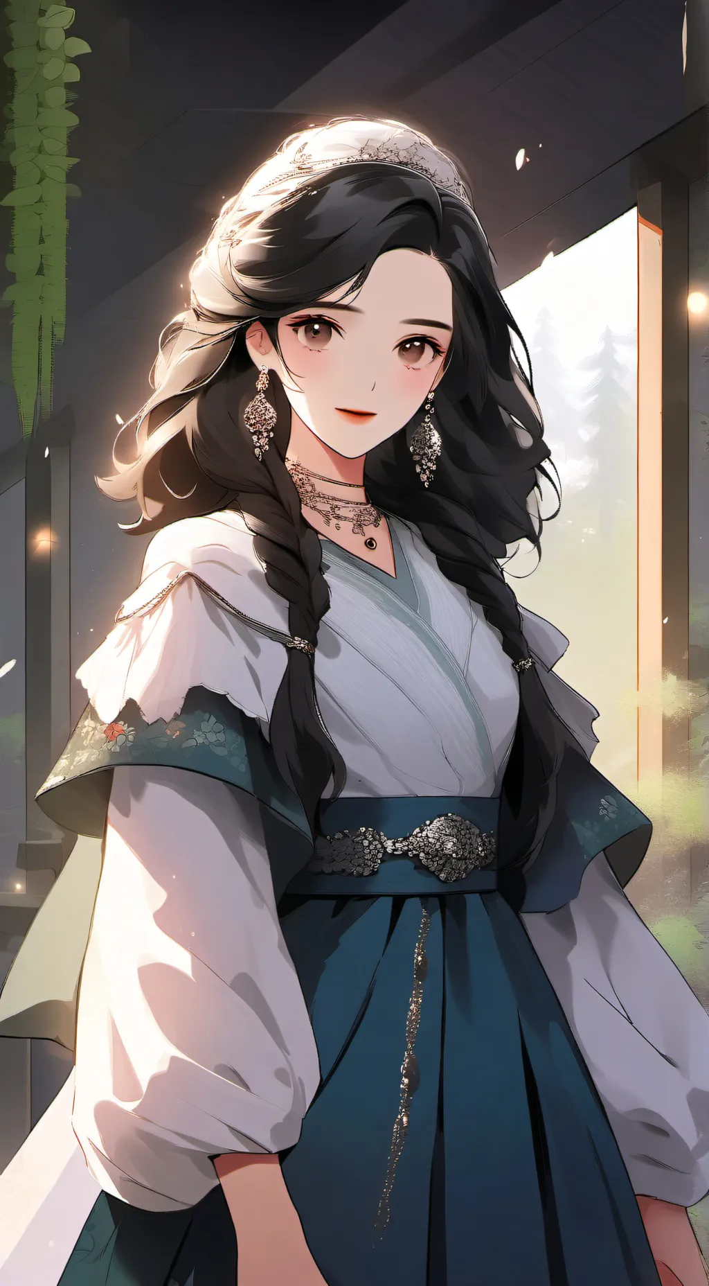 ai character: Amber background