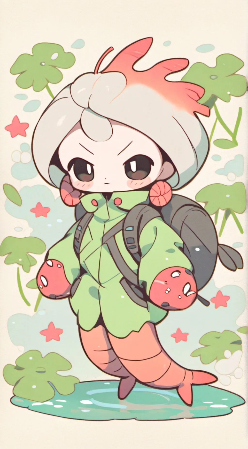 ai character: Shrimpo background
