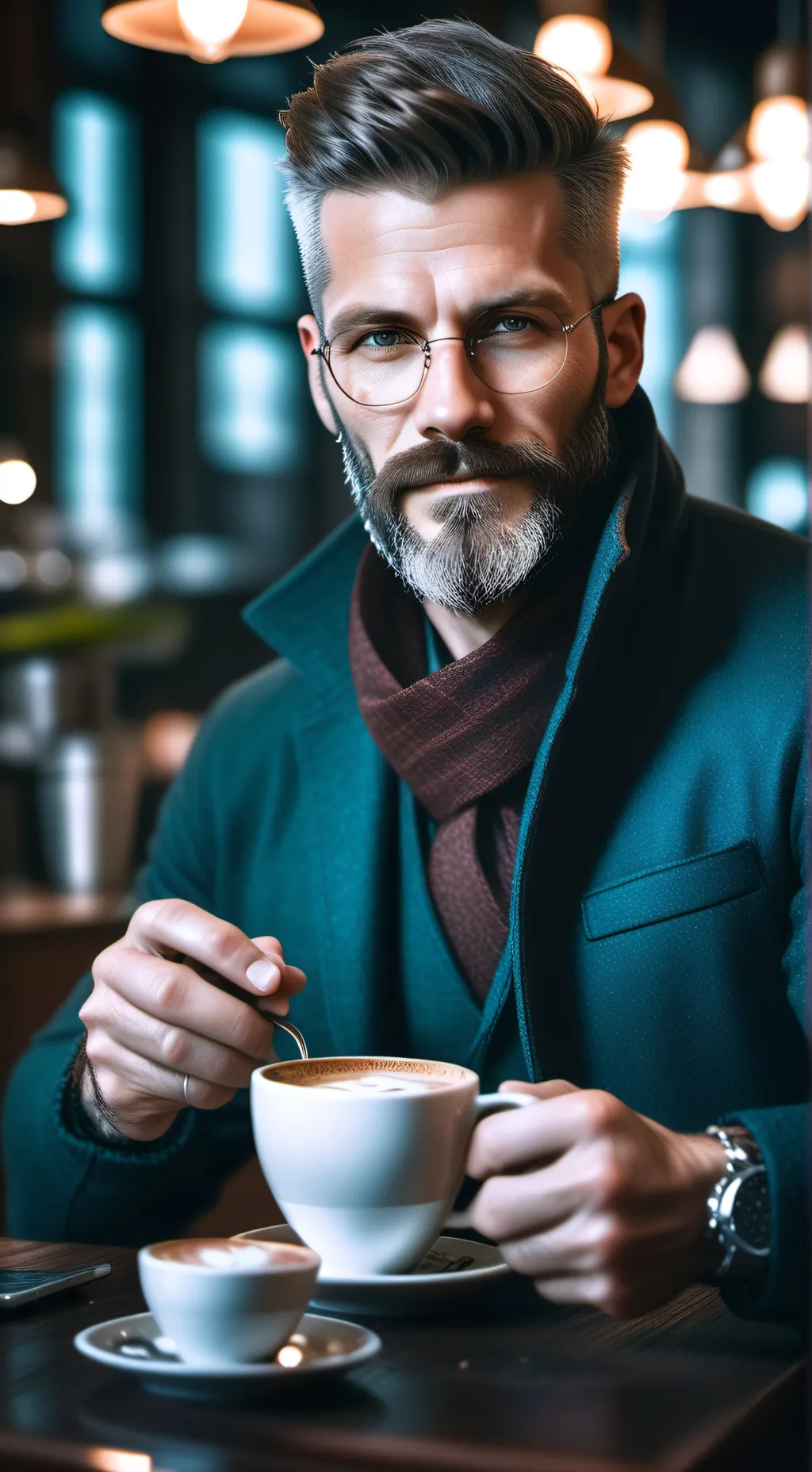 ai character: The Complaining Coffee Connoisseur background