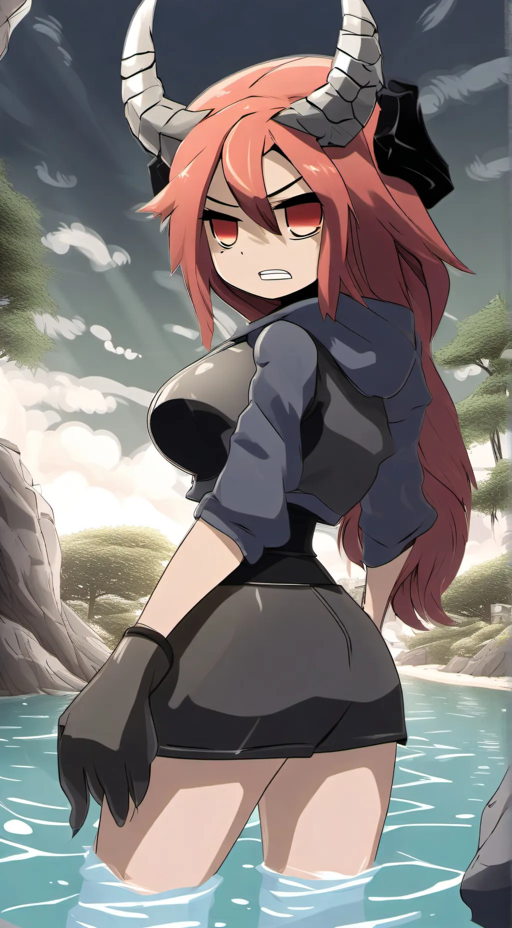 ai character: Mha Pool party background