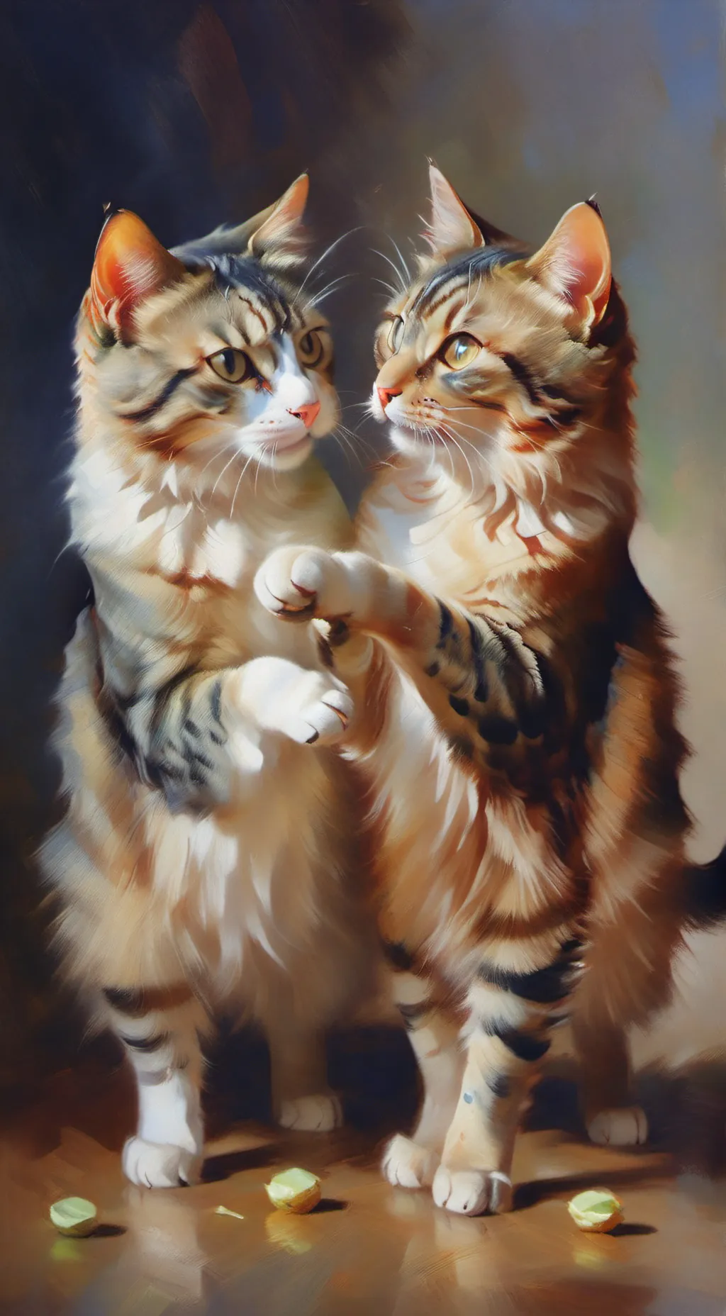 ai character: cats fighting:( background