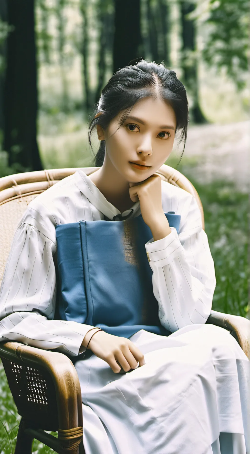 ai character: Girl shaving Sim. background