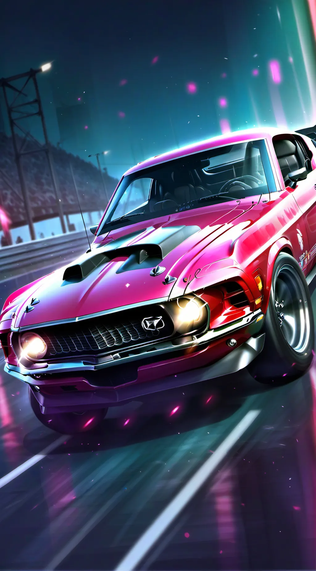 ai character: girl car background