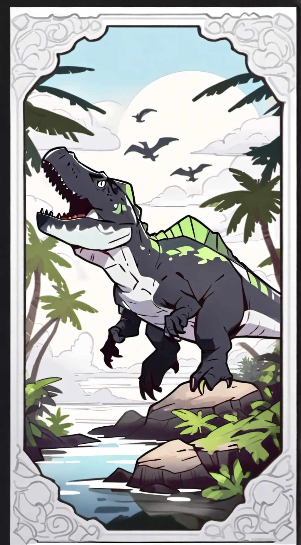 ai character: Twisted Shelly🐚🦖🦕 background