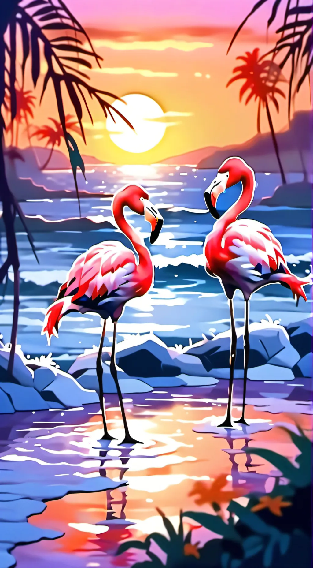 ai character: Flamingo meme background