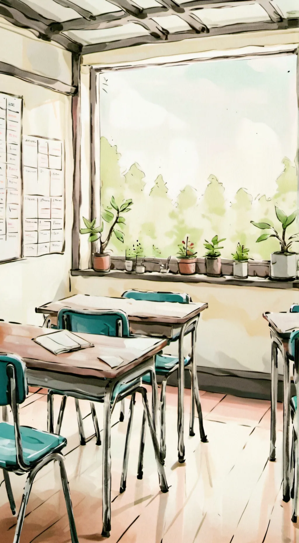 ai character: ur classroom background