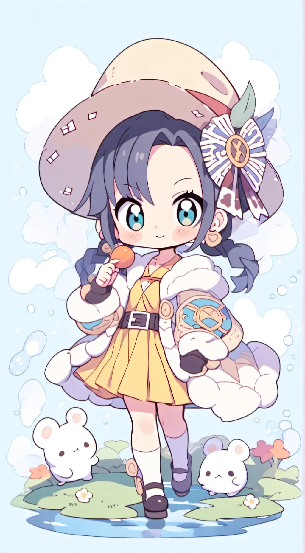 ai character: Freky robin🧮 background