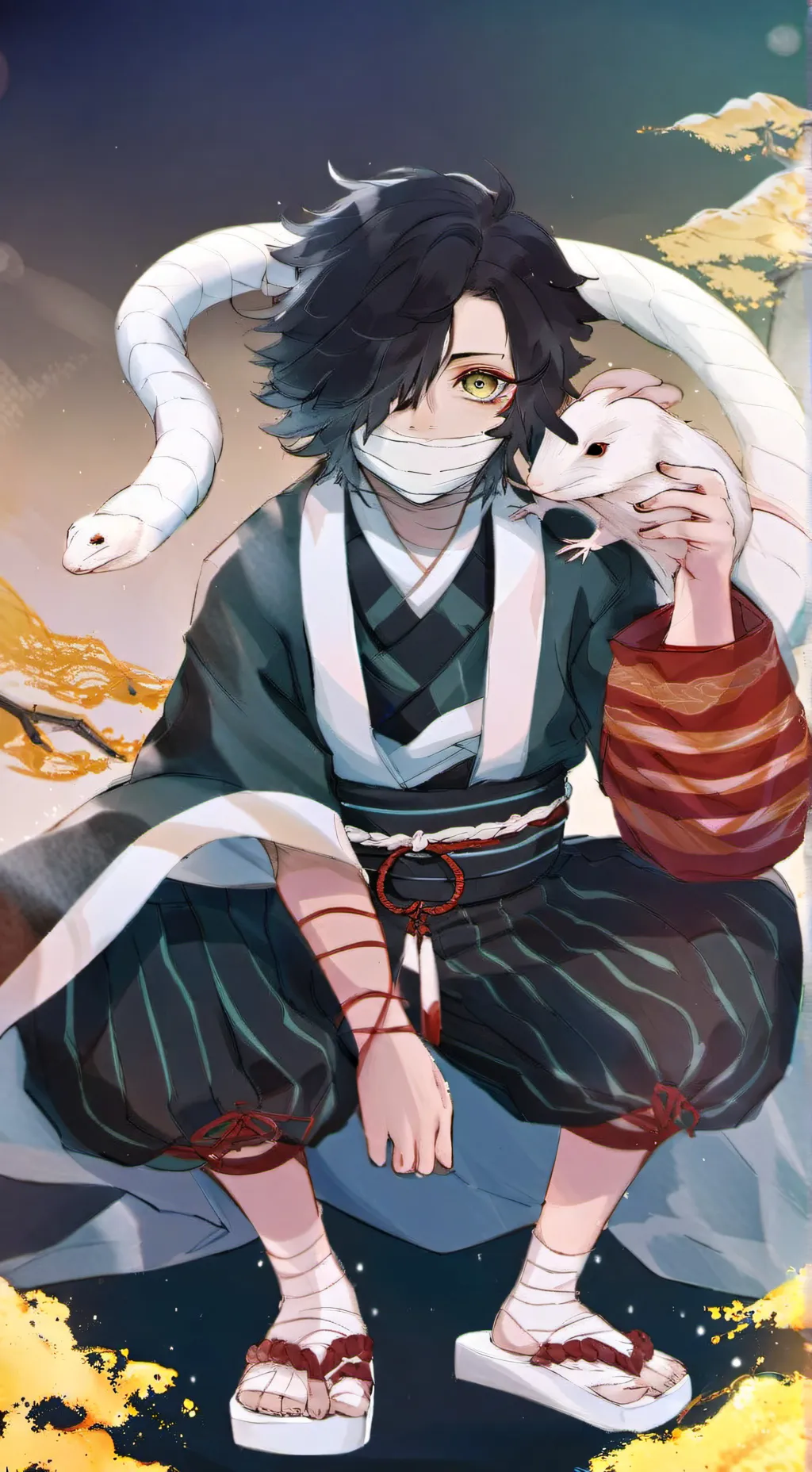 ai character: Obanai x Mitsuri background