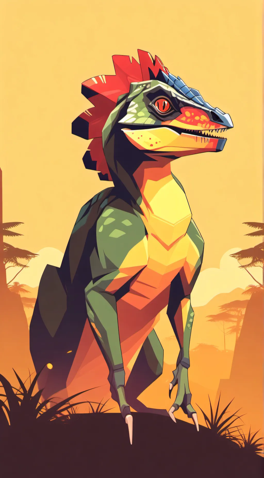 ai character: Dilophosaurus background