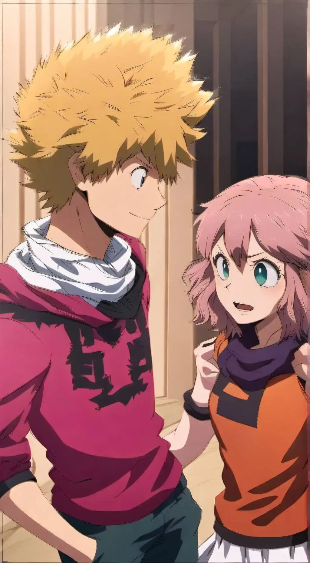 ai character: Bakugo e Ochaco background