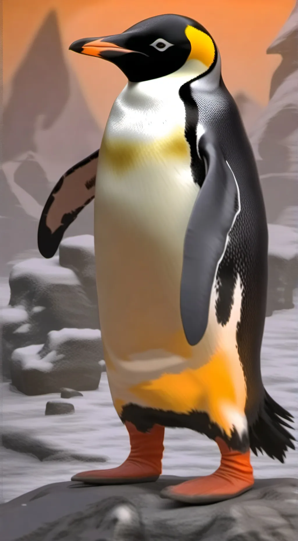 ai character: penguin life background