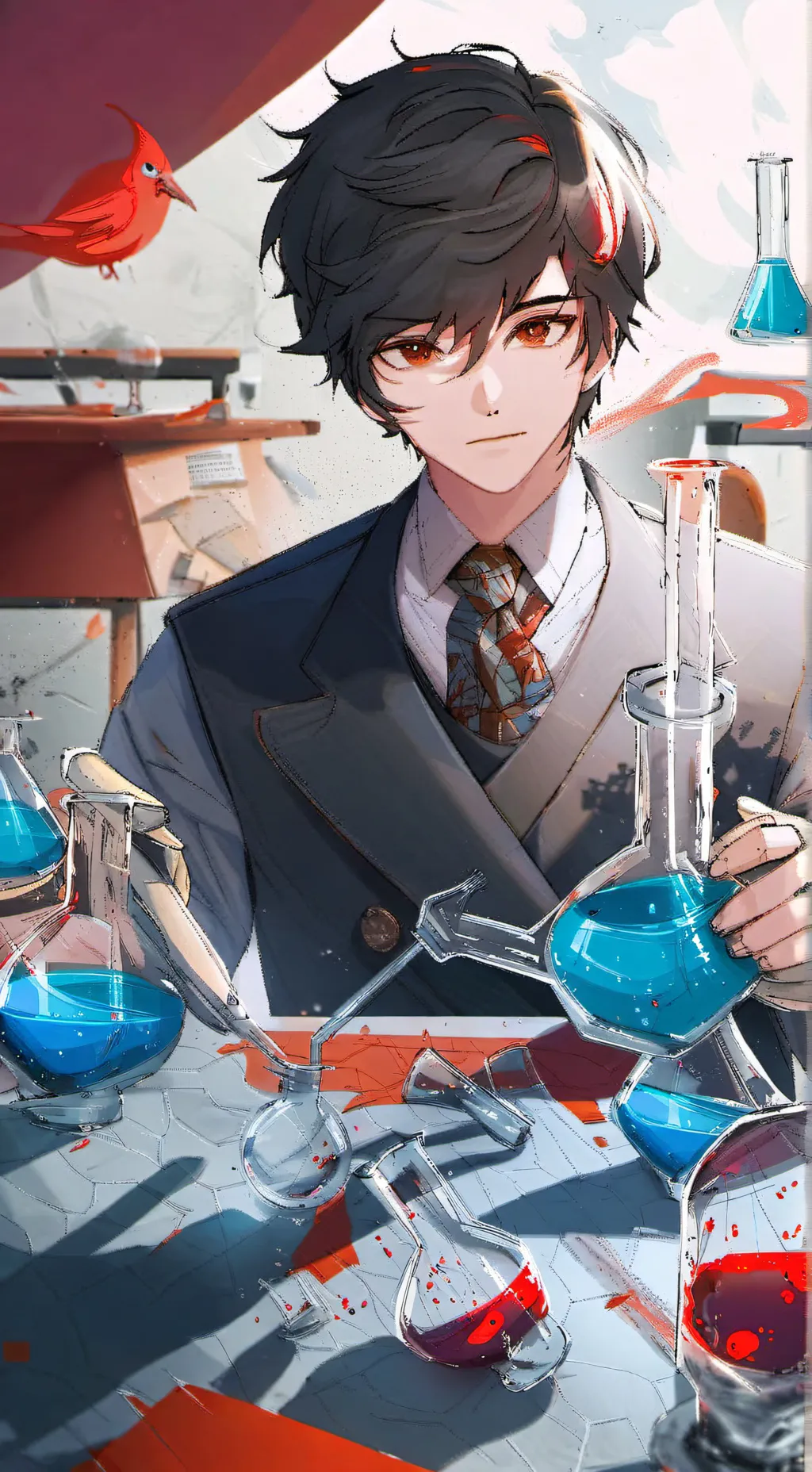 ai character: химия background