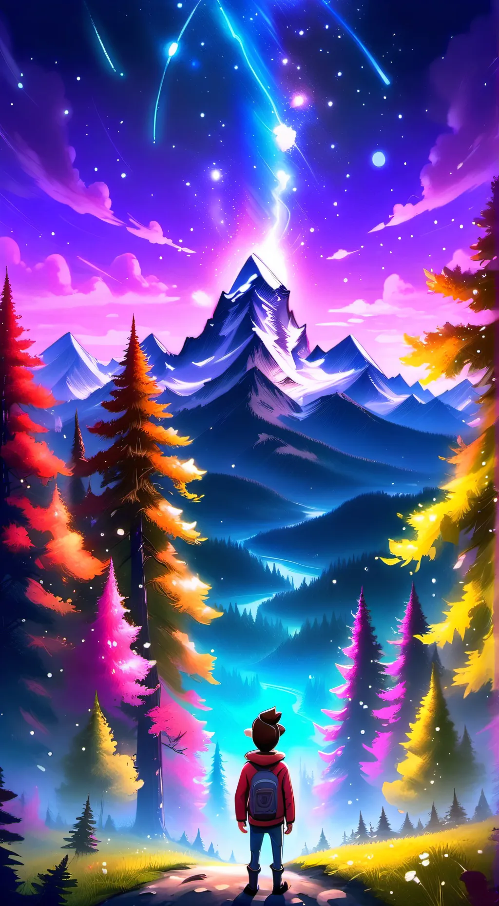 ai character: Gravity falls  background