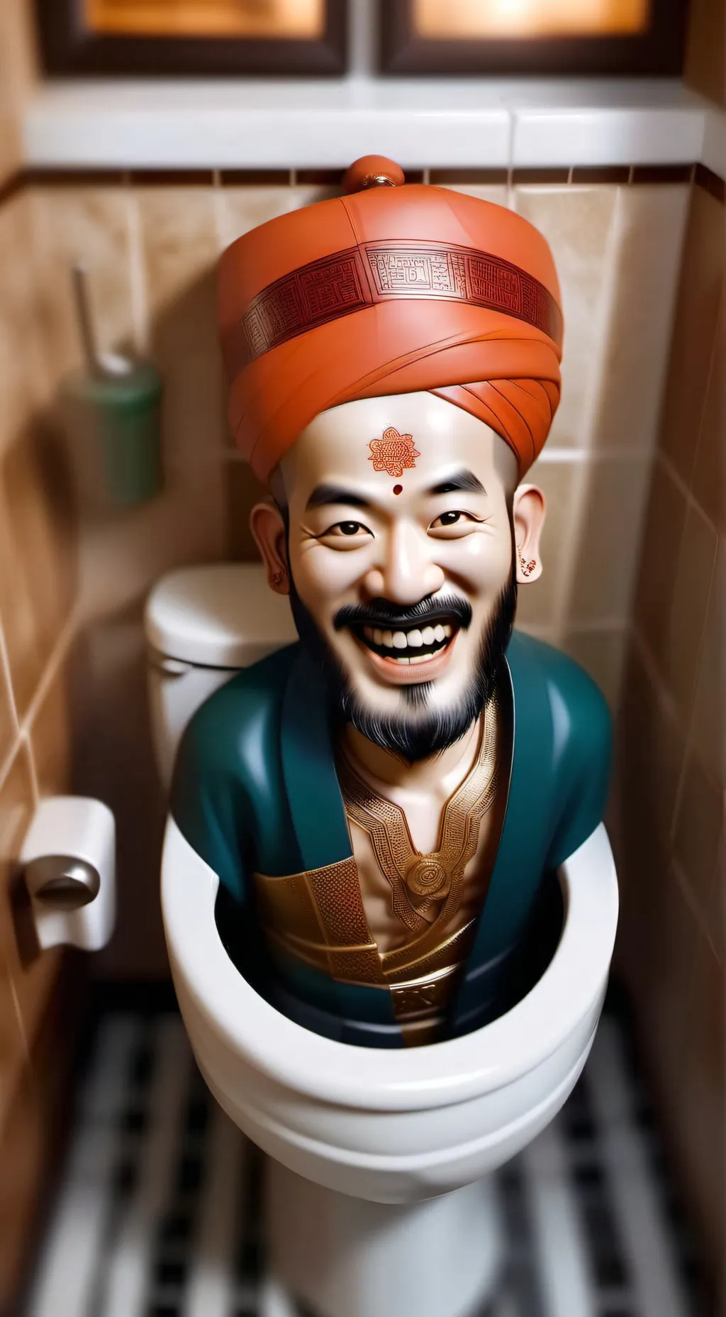 ai character: Chinese skibidi ig background