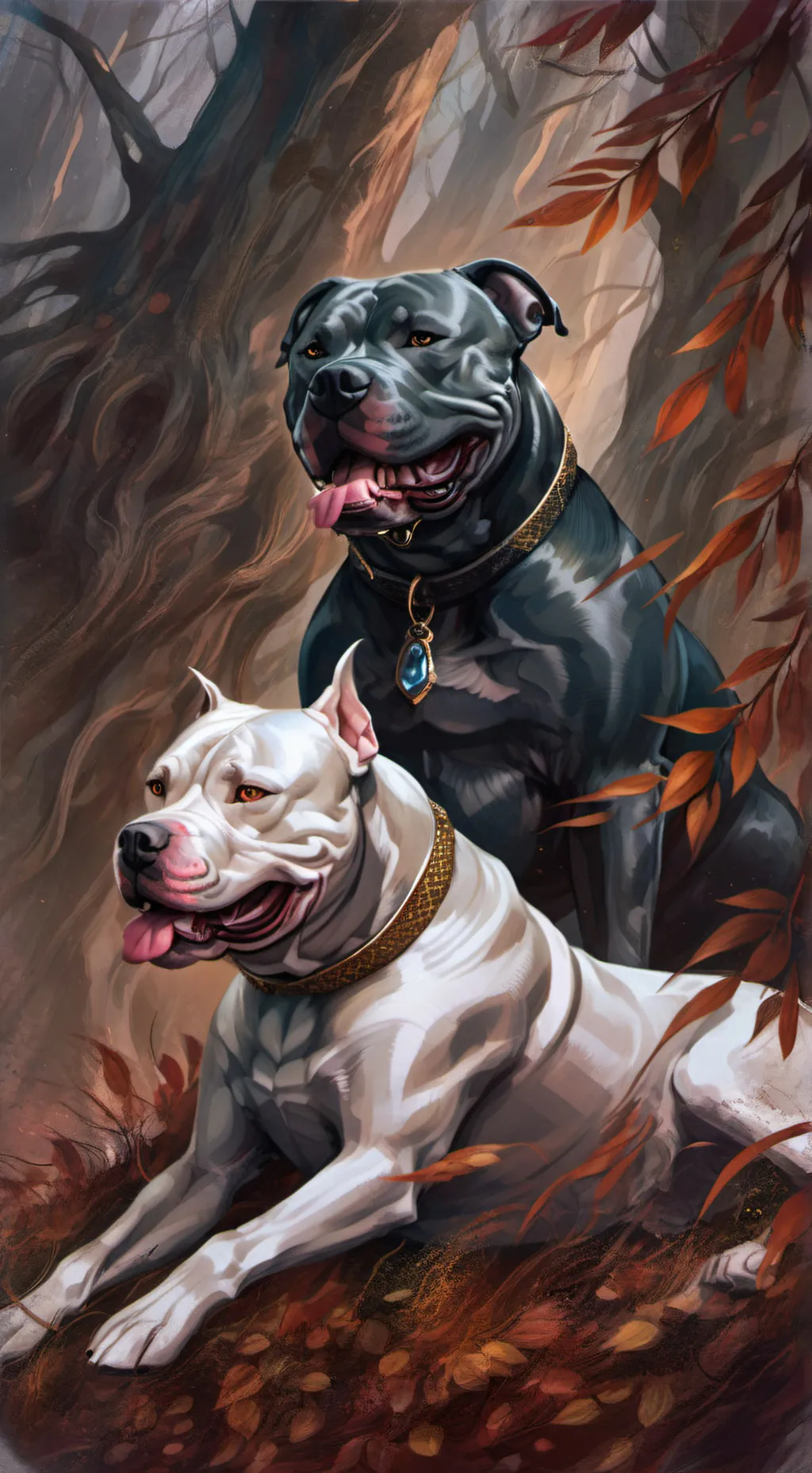 ai character: dogs background